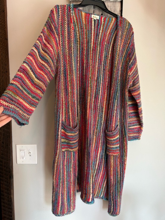 POL Sweaters - POL Multicolor Striped Knit Cardigan